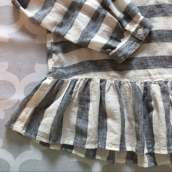 πHPππ Lucky Brand Long Sleeve Stripe Peplum Top - Picture 3 of 8